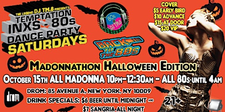 DJ TM.8's MADONNATHON/80s Dance Party @ DROM  (Oct 15, 2022)