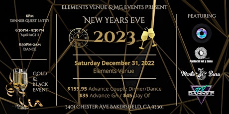 New Years Eve 2023 Gold & Black Event