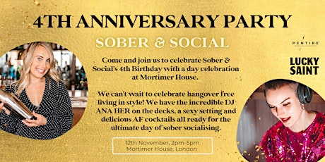 Image principale de SOBER & SOCIAL 4TH ANNIVERSARY CELEBRATIONS