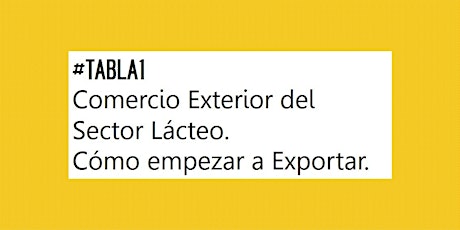 Imagen principal de #TABLA1 Comercio Exterior del Sector Lácteo. Cómo empezar a Exportar. 