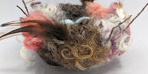 Cultural Creations-Needle Felt  3" Bird Nest with Woolly Doodles