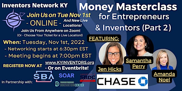 Money Masterclass II for Entrepreneurs & Inventors at Inventors Network KY