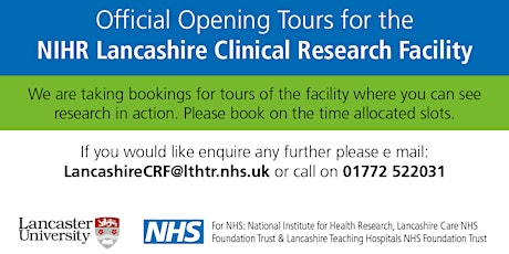 The NIHR Lancashire Clinical Research Facility Tours primary image