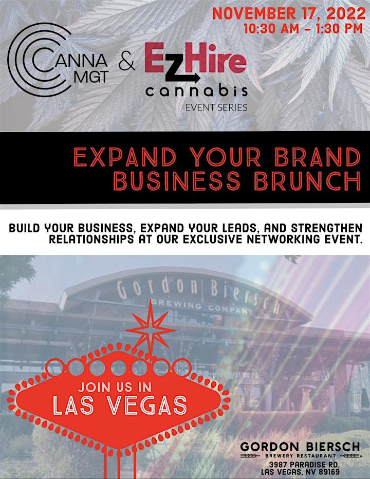 Expand Your Brand Cannabis Industry Networking Brunch at Gordon Biersch image