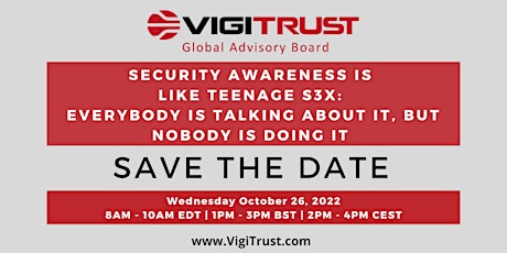 VigiTrust Global Advisory Board (Virtual) - Wednesday October 26th, 2022 primary image