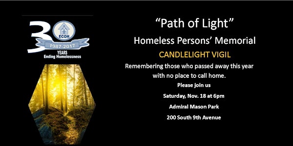 "Path of Light" Homeless Persons' Candlelight Vigil 
