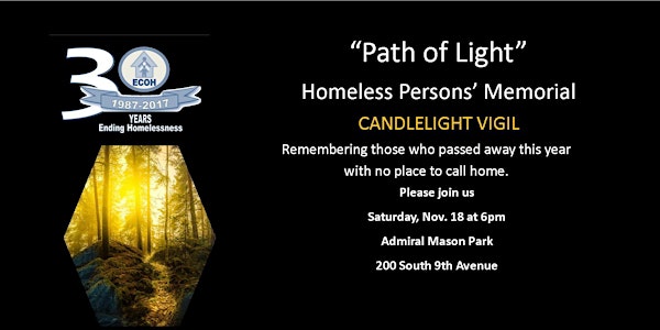 "Path of Light" Homeless Persons' Candlelight Vigil