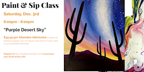 Paint & Sip Night - "Purple Desert Sky" at Brightside Studios