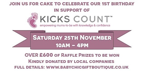 Kicks Count Charity fundraiser for Baby Chic Gift Boutique's 1st Birthday  primary image