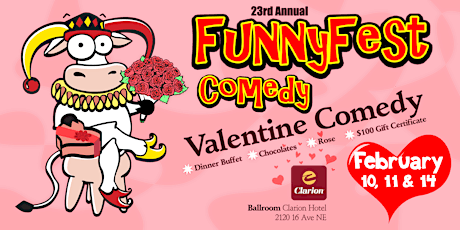 Sat. Feb. 11, 2023 - Valentine COMEDY Extravaganza Dinner and 3 Comedians
