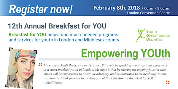12th Annual Breakfast for YOU