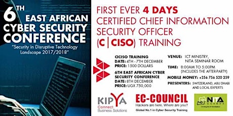 6th Cyber security conference and C|CISO training ,4th- 8th Dec primary image