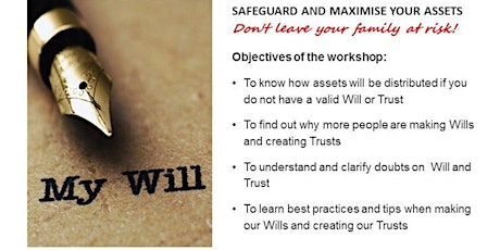 Wills & Trust Workshop: Safeguard & Maximize Your Assets primary image
