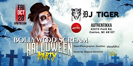 Bollywood Scream Halloween Party - Dj Tiger - Authentikka, Canton MI primary image