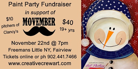 CANCELLED Movember Paint Party Nite Fundraiser primary image