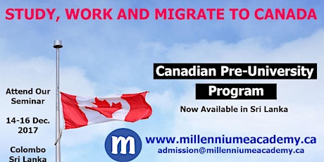Free seminar in Sri Lanka study, work and migrate to Canada primary image