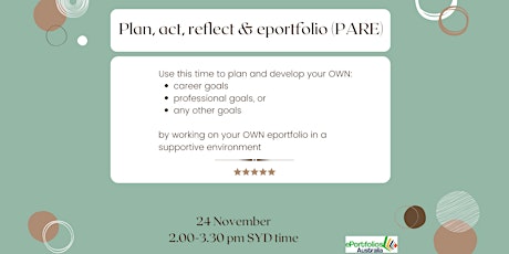Hauptbild für Plan, act, reflect & eportfolio (PARE) - November 2022