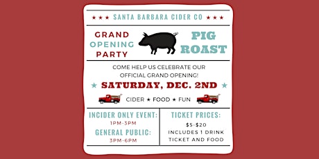 Santa Barbara Cider Co Grand Opening Pig Roast primary image