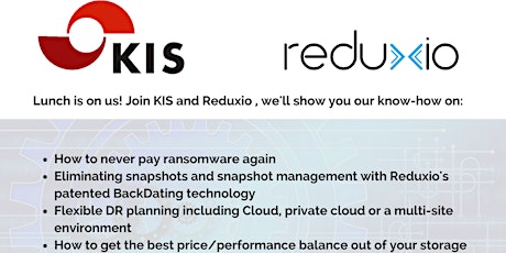 Lunch is on us! Join KIS and Reduxio  primary image
