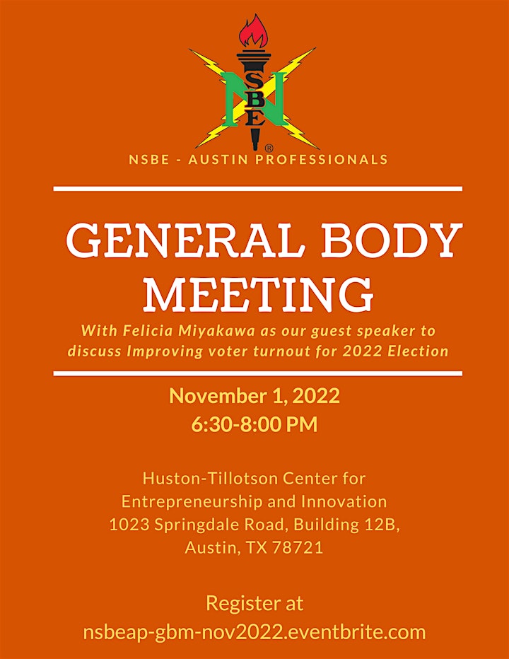 NSBE - Austin Professionals General Body Meeting image