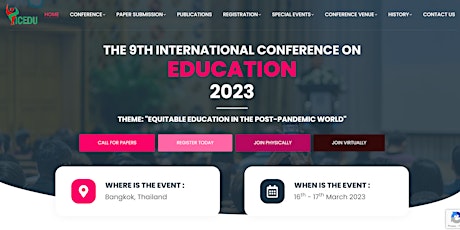 The 9th International Conference on Education 2023 primary image