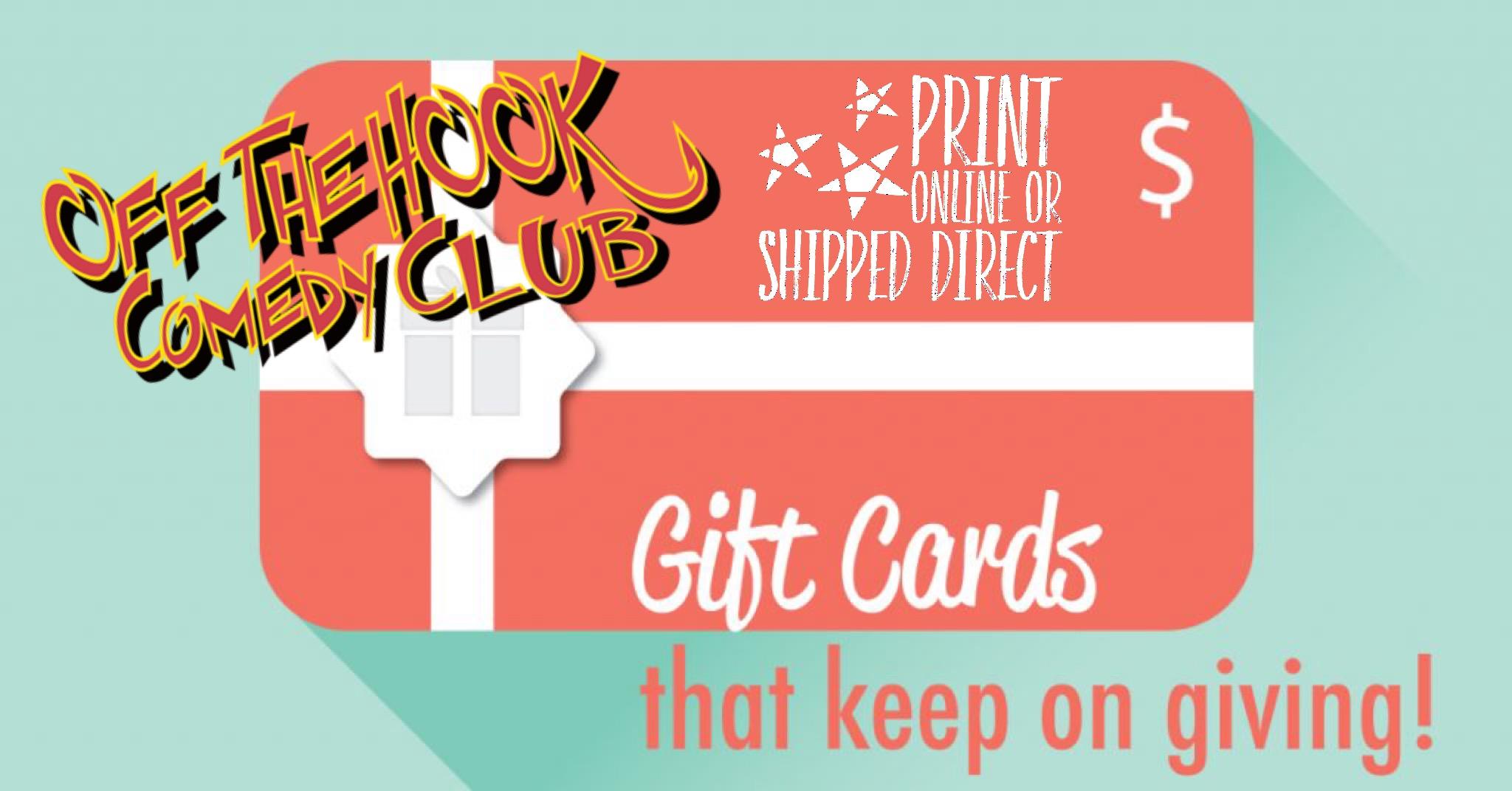 Gift Cards Row & Off The Hook Comedy Naples, Florida 