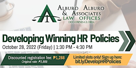 [PAID SEMINAR] Developing Winning HR Policies