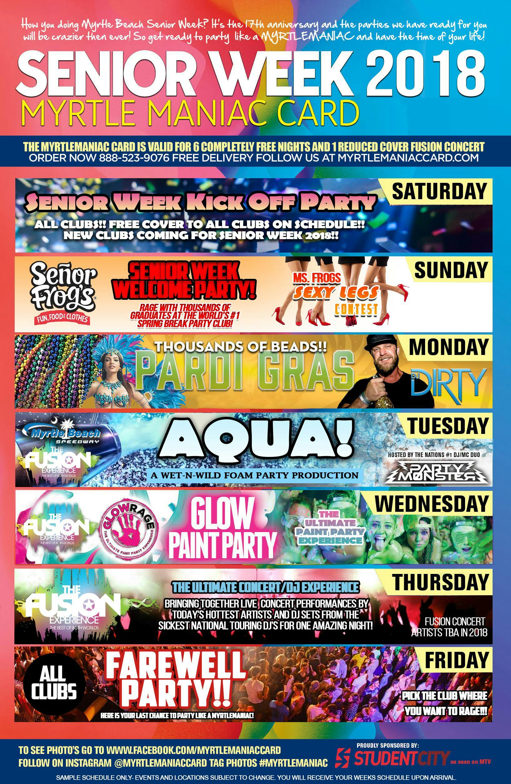 Senior Week Myrtle Beach The Best Beaches In World Myrtlemaniac Card Senior Week 2018 26 May