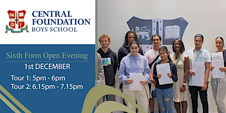 Sixth Form Open Evening at Central Foundation Boys' School - 1 Dec 2022 primary image
