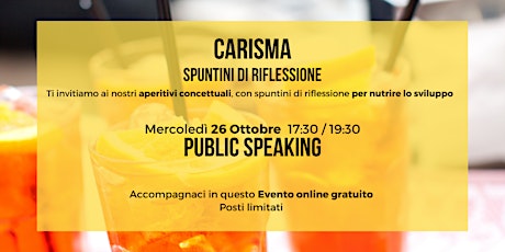 Imagen principal de Carisma - Public Speaking - Spuntini concettuali