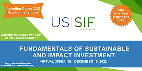 December offering: US SIF Fundamentals of Sustainable and Impact Investment