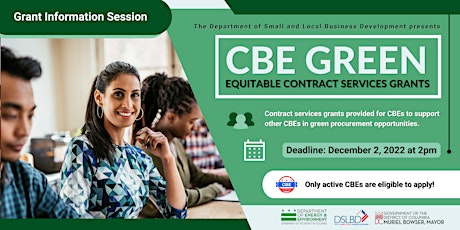 CBE GREEN Equitable Contract Services Grants: FY23 INFO and Q&A Sessions