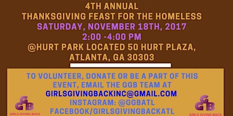 GGB Presents... The 4th Annual "Gift of Thanksgiving"  Feast for the Homeless primary image