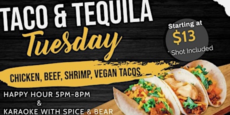Blue Lounge Bar & Grill Presents…  Taco & Tequila Tuesday