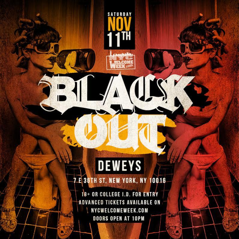 Black Out 18+ College Party at Deweys