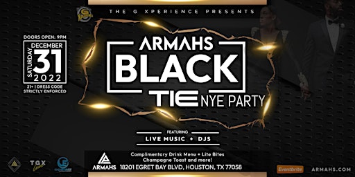 ARMAHS Black Tie  New Years Eve Party | Houston Bay Area | Live Music + DJs