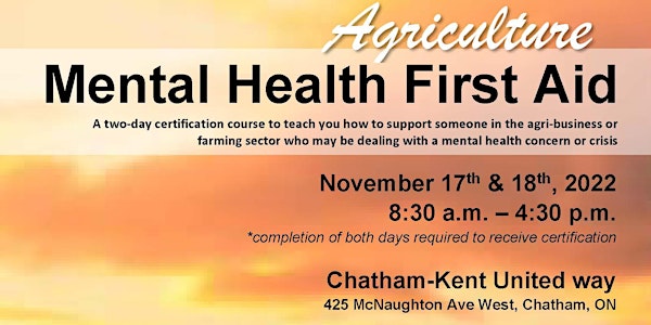 Agriculture Mental Health First Aid Training