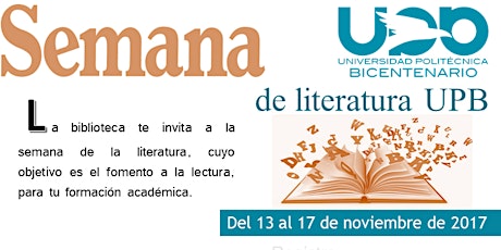 Imagen principal de SEMANA DE LA LITERATURA UPB