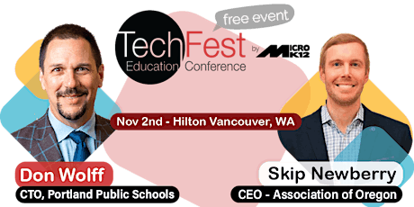 Imagem principal do evento TechFest Education Conference 2022 (Vancouver, WA)