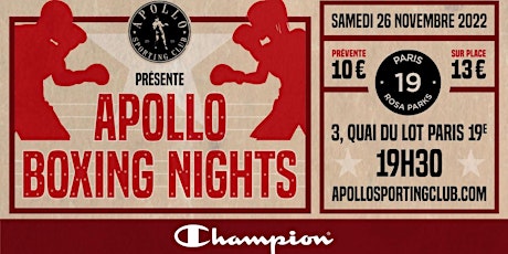 Image principale de Apollo Boxing Nights Paris - Samedi 26 novembre 2022