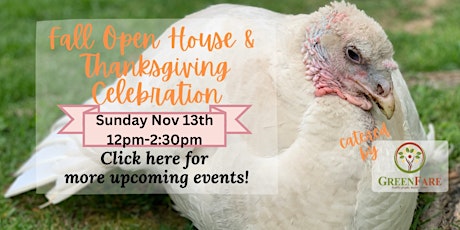 Fall Open House at Peaceful Fields Sanctuary!