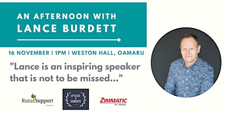 The Waitaki Rural Community is invited to: An Afternoon With Lance Burdett primary image