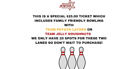 BOWLING FROM 6pm-7pm INCLUDES FAMILY HANUKKAH CONCERT ADMISSION  primary image
