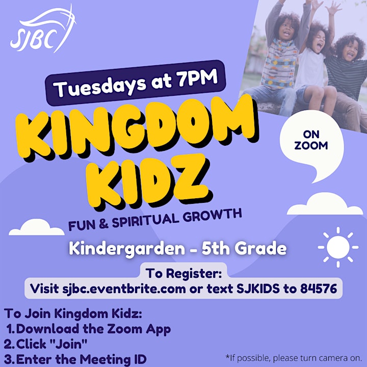 Kingdom Kidz - Tuesdays on Zoom image