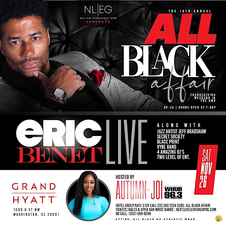 ERIC  BENET LIVE @The 18th Annual All Black Affair Thanksgiving Weekend image