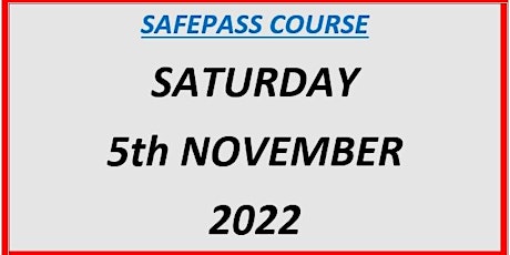 SafePass Course: Saturday 5th November €165