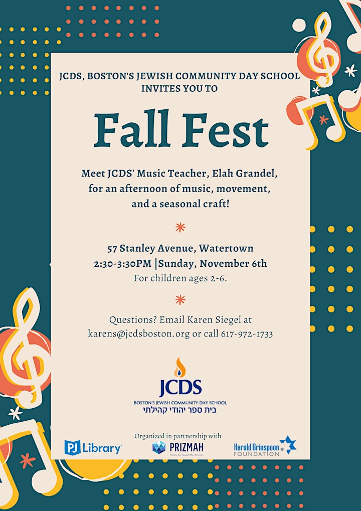 Fall Fest with JCDS, Boston's Jewish Community Day School image