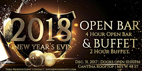 WHISPER NYC: NEW YEAR'S EVE @ ROOFTOP 48 - OPEN BAR & BUFFET primary image