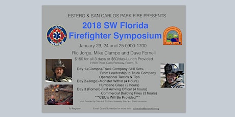 2018 SW FL Firefighter Symposium Featuring Ric Jorge, Mike Ciampo and David Fornell (3 Day) primary image