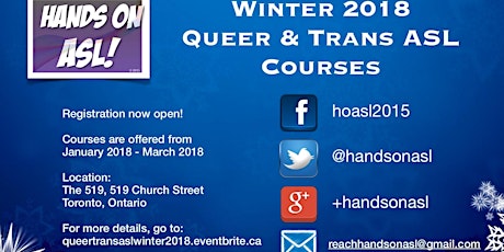 Primaire afbeelding van Winter 2018 Queer & Trans ASL Courses